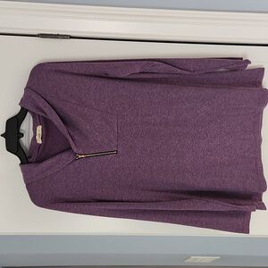 Long sleeve side zip cowl neck shirt